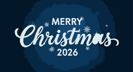 Merry Christmas 2026 Typography Vector Design