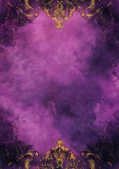 A purple and pink background with ornate patterns