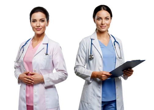 Female doctor portrait, female doctor, medical doctor, hospital doctor, healthcare doctor, clinician doctor, Isolated on transparent background, png