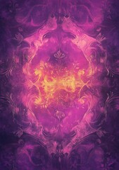 A purple and pink background with ornate patterns