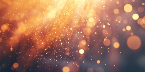 A radiant golden light explosion background with sparkling bokeh lights