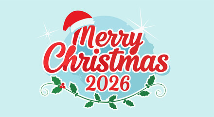 Handwritten Christmas 2026 Calligraphy Vector Design