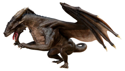 Obraz premium 3D Rendering Fairy Tale Dragon on White