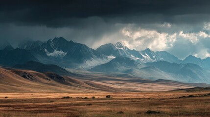 Mountain landscape dramatic light