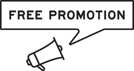 Megaphone icon with speech bubble in word free promotion on white background