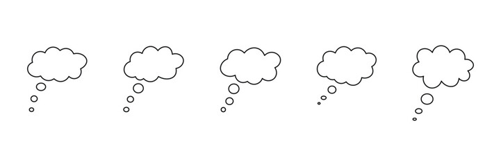 Bubble icon set vector on white background. speech, balloon, talk, idea, cloud, cartoon, graphic, design, element, symbol.