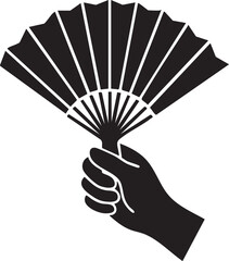 Asian Destinations Silhouettes Hand Folded Paper Fan Warm Weather Heat Relief Souvenirs Icon