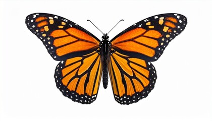 Fototapeta premium Monarch Butterfly Isolated on White Background