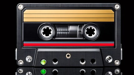 Cassette tape playing retro music audio nostalgia