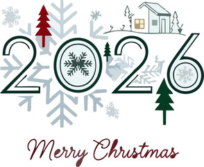 Glitter Christmas 2026 Text Design with Sparkles