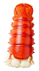 Lobster tail with cut, isolated on transparent background, png