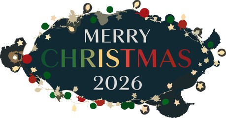 Modern Christmas 2026 Poster in Minimal Red and White