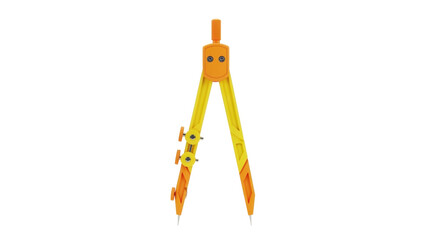 Isolated compass drawing instrument tool for graphics and drafting tasks on paper sheet work