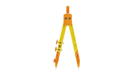 Isolated compass drawing instrument tool for graphics and drafting tasks on paper sheet work