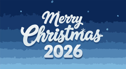Cute Merry Christmas 2026 Vector with Cartoon Elements