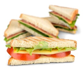 Tasty fresh club sandwich on plate