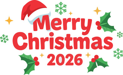 Classic Christmas 2026 Greeting in Elegant Script Font
