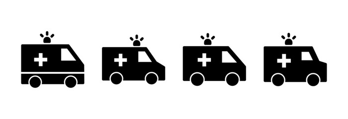 Ambulance icon vector illustration. ambulance truck sign and symbol. ambulance car