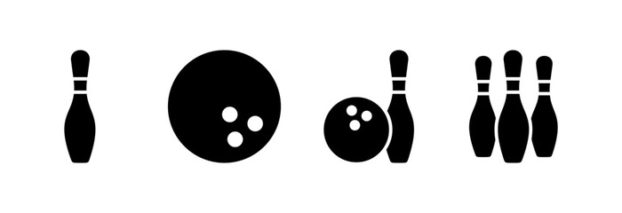 Bowling icon vector illustration. bowling ball and pin sign and symbol.