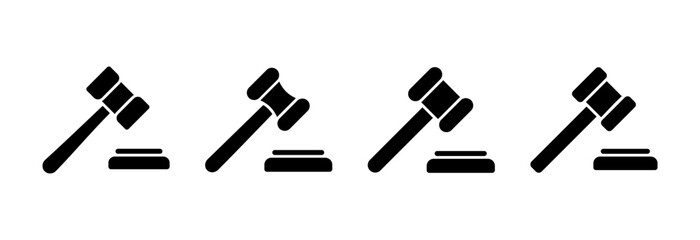 Obraz premium Gavel icon vector illustration. judge gavel sign and symbol. law icon. auction hammer