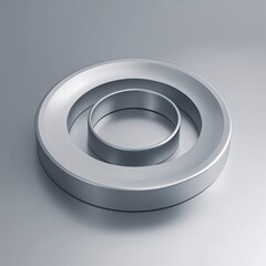 3D torus shape on plain silver background graphic design pop art
