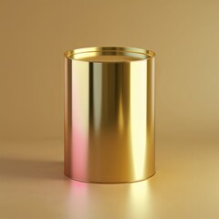 Cylinder shape on plain gold background graphic design pop art
