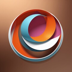 Parabola curve shape on plain bronze background graphic design pop art