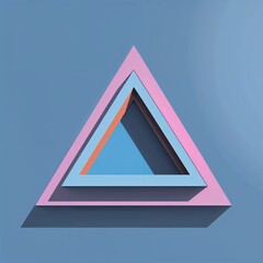 Triangle on plain blue background graphic design pop art