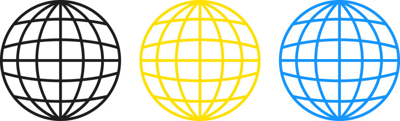 Set of globe icons. Worldwide symbol. Earth global sign
