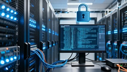 Cyber security and data protection, internet network security, protect business and financial transaction data from cyber attack, user private data security encryption