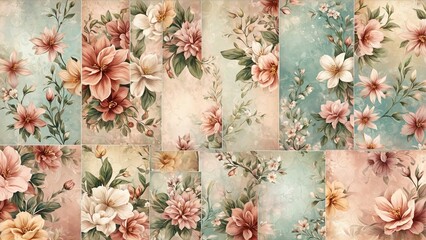 Soft Blurred Y2K Florals Vintage Backgrounds