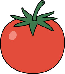 Vibrant ripe tomato cartoon illustration fresh produce healthy eating vector