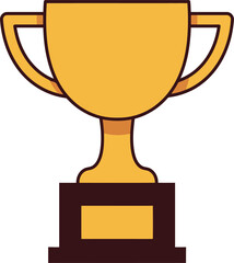 Golden trophy icon success award champion victory prize vector