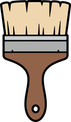 Flat paintbrush for diy home renovation and artistic creation vector
