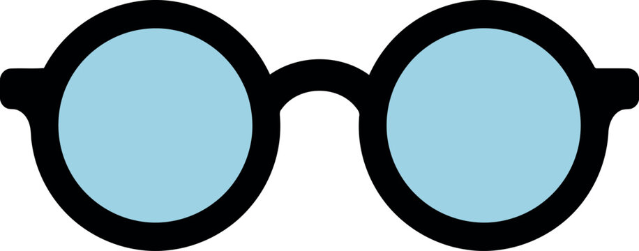 Retro round eyeglasses blue lenses stylish accessory vector