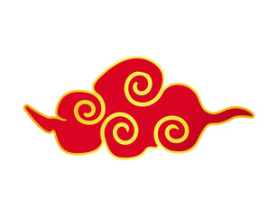 中華風の雲のイラスト　正月素材
