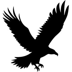 Obraz premium Majestic eagle in flight, powerful silhouette embodying freedom and strength, perfect for impactful branding and design projects