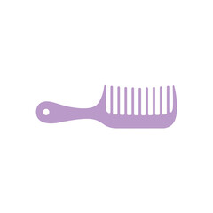 Pink purple comb hair brush isolated template