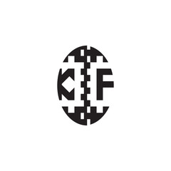 Monogram Initial Alphabet Pixel Logo Concept Alphabet Bold Unique Design KF