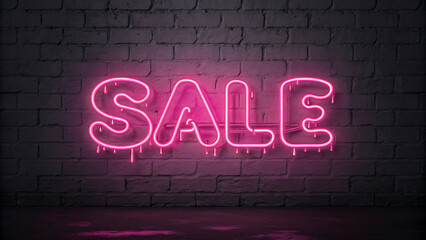 Pink Melt Neon Font Glowing Drip Fluid SALE Text Effect