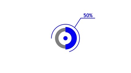 Blue and grey circular progress bar indicating thirty six percent completion , Minimal blue and grey percentage chart, Clean interface design and achievement tracking concept.