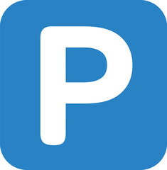 Clean blue parking sign icon flat design vector