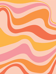Retro Wavy Abstract Background in Warm Tones