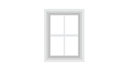 Obraz premium Clean White Window Frame Illustration with Geometric Divisions and Clear Glass Panels Vector Visual for Design Projects