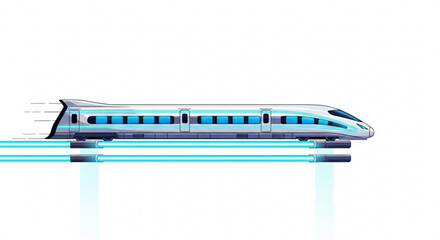 Explore the future of travel with this sleek maglev train illustration for transportation and technology concepts