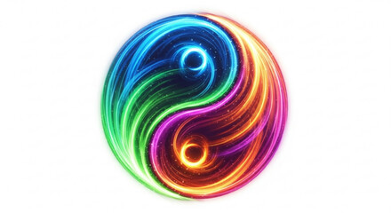 Abstract colorful yin yang symbol design vector illustration balance harmony energy concept art graphic element