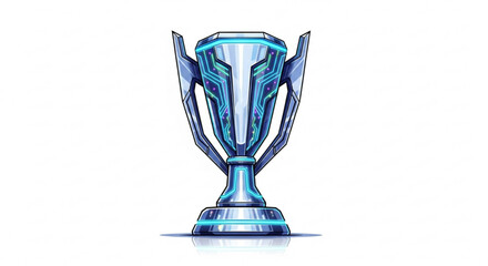 Futuristic esports gaming tournament trophy vector design for competition winner and champion award design