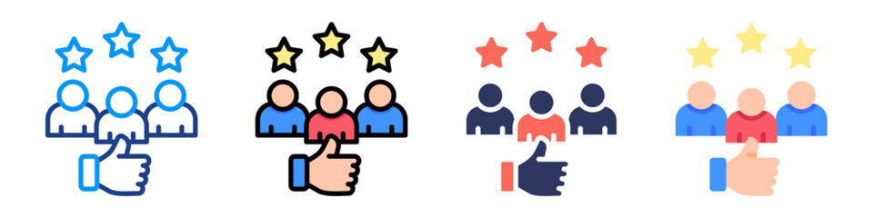 Customer Satisfaction Icon Set Multiple Style Color Vector Illustration 