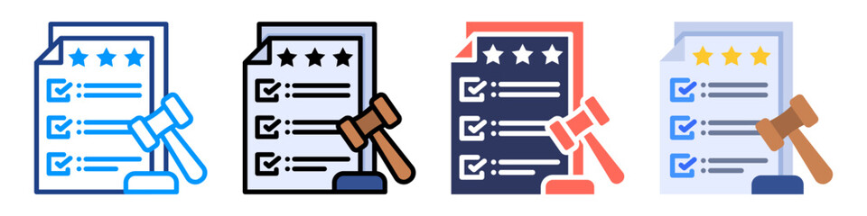 Compliance Adherence Icon Set Multiple Style Color Vector Illustration 