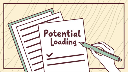 Potential loading document with checkmark and pen on a desk with other documents present nearby